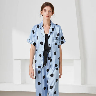 Ensemble Pyjama Bleu à Pois