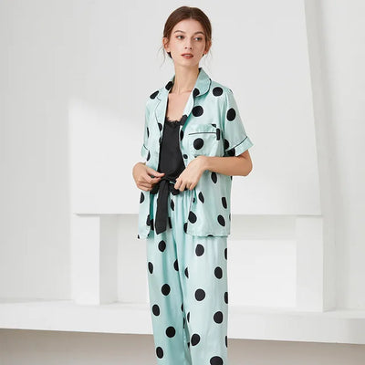 Ensemble Pyjama Vert à Pois