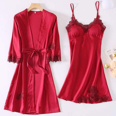 Robe de Chambre Courte Femme Bordeaux