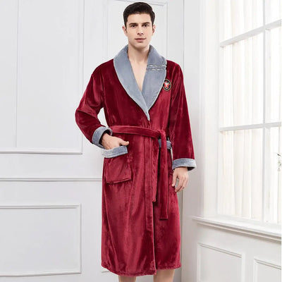 Peignoir Homme Bordeaux Polaire