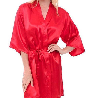 Peignoir Satin Femme Rouge Vif