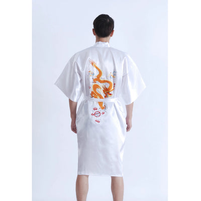 Robe de Chambre Homme Dragon Blanc