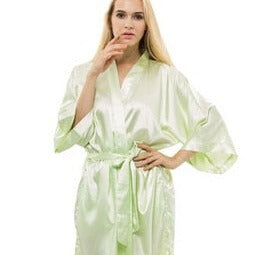 Peignoir Satin Femme Vert Menthe