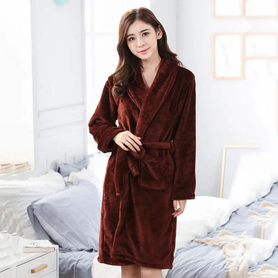 Peignoir Femme Marron Polaire