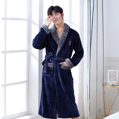 Robe De Chambre Homme Polaire Bleue