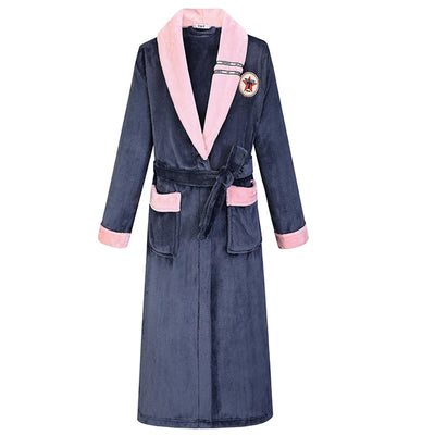 Robe De Chambre Polaire Femme Bleue et Rose