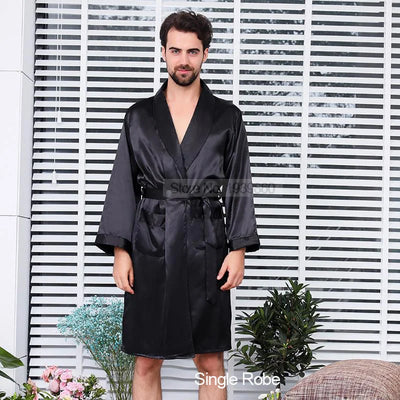 Robe de Chambre Homme Légère Noire