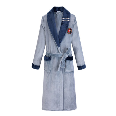 Robe De Chambre Homme Polaire Bleue Grise