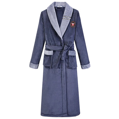 Robe De Chambre Homme Polaire Bleue Marine