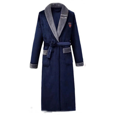 Robe De Chambre Homme Polaire Bleue Épaisse