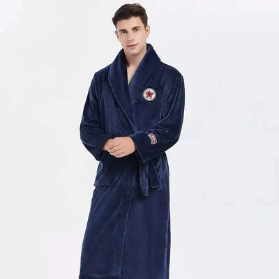 Robe De Chambre Homme Polaire Bleu Marine