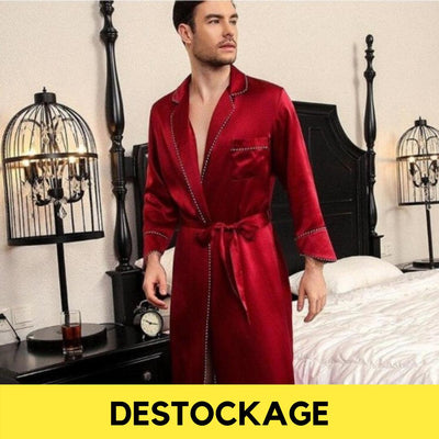 Peignoir Homme en soie rouge L