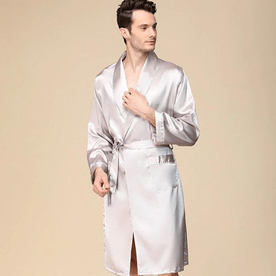 Peignoir Homme Satin Blanc