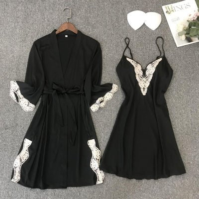 Robe de Chambre Courte Femme Noir