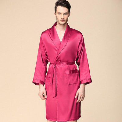 Peignoir Homme Satin Rouge