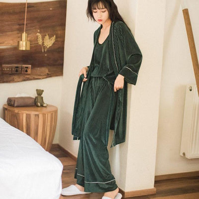 Pyjama Femme Velours Vert