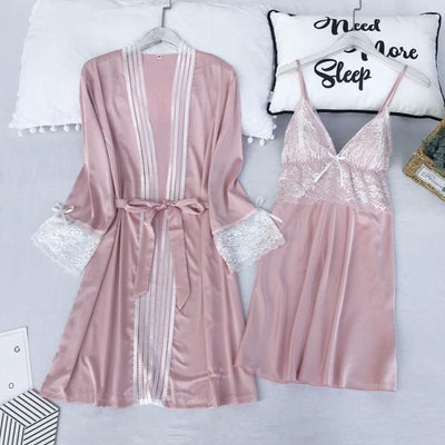 Pyjama Satin Peignoir Femme