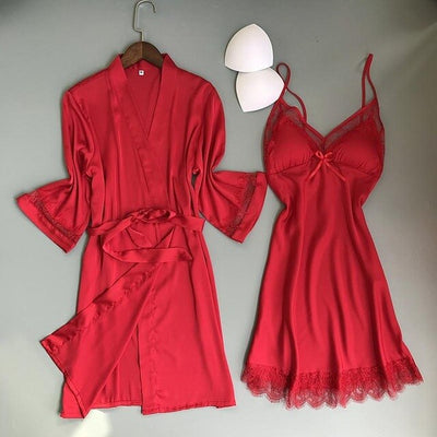 Ensemble Deshabille Nuisette Rouge