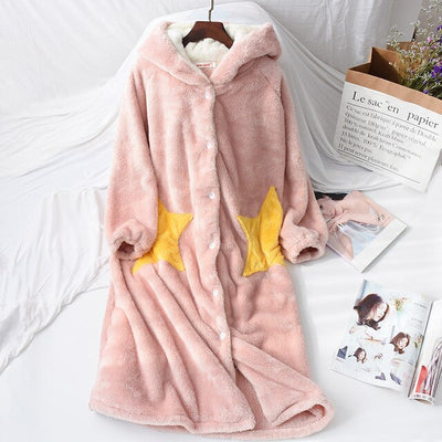 Robe De Chambre Polaire Rose Femme