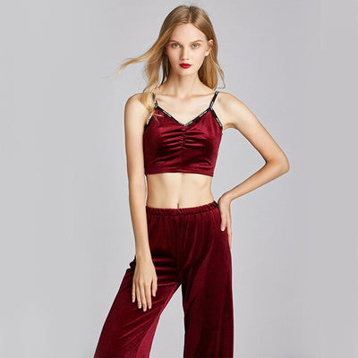 Pyjama Femme Velours Rouge