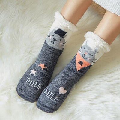 Chaussette Pilou Chat Hiver