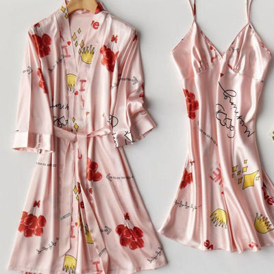 Robe Kimono Soyeux Rose