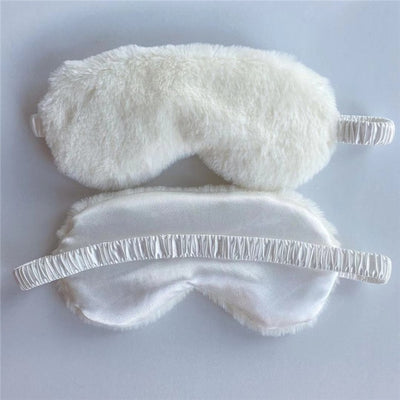 Masque De Sommeil Peluche Blanc