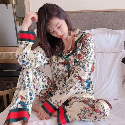 Pyjama Satin Fleuri