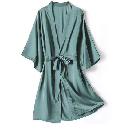 Peignoir Satin Femme Aqua